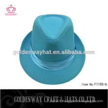 light blue pink trilby/fedora hat